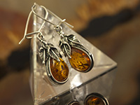 Amber Earrings in Sterling Silver